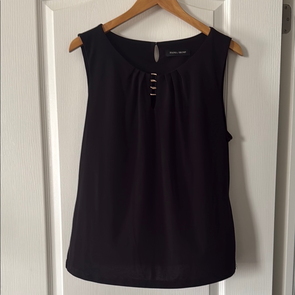 Ivanka Trump Black Sleeveless Tank Top Size L Workwear